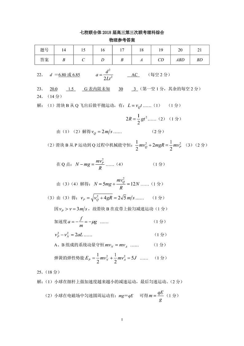 2018届广东省七校联合体高三第三次联考理科综合能力测试（PDF版）01