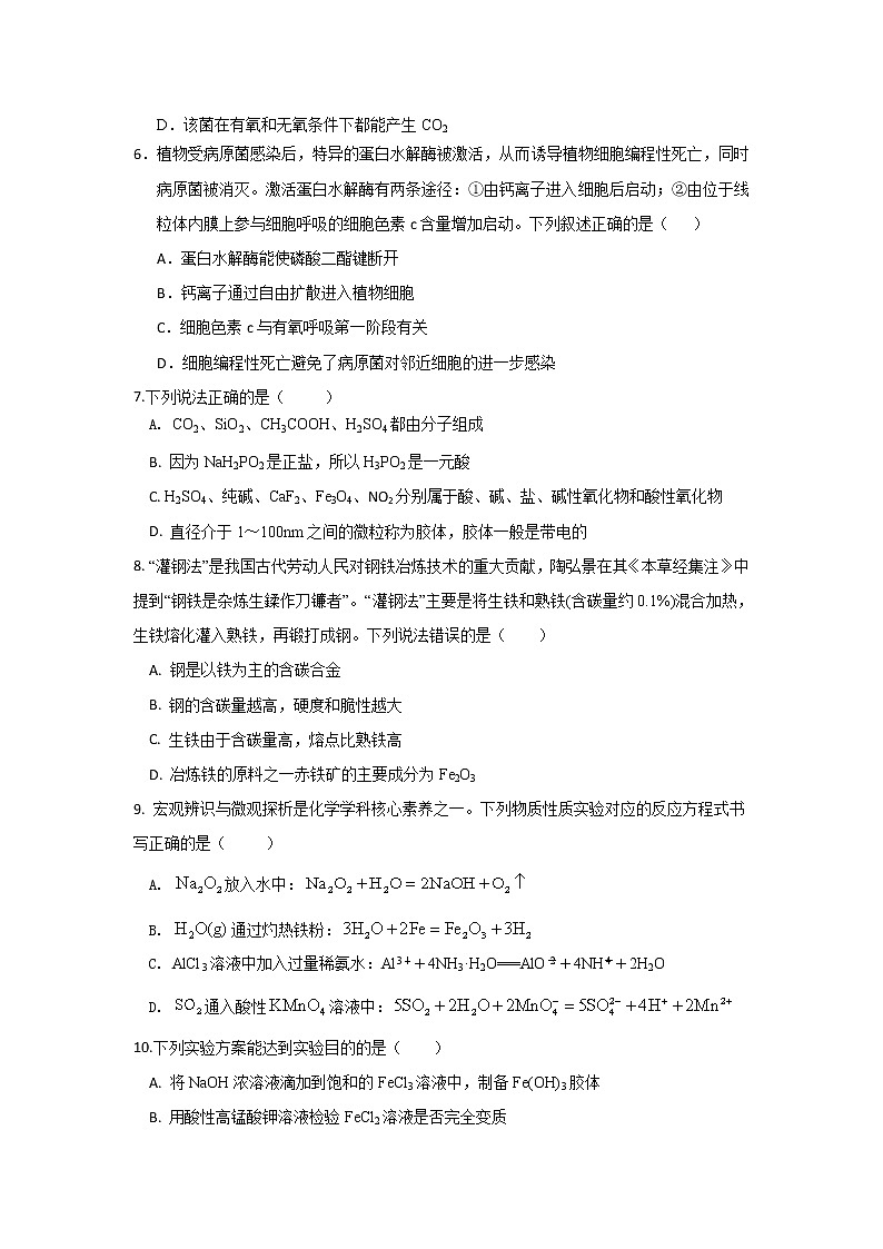 2022四川省邻水实验学校高三上学期入学考试理综试题含答案第2页