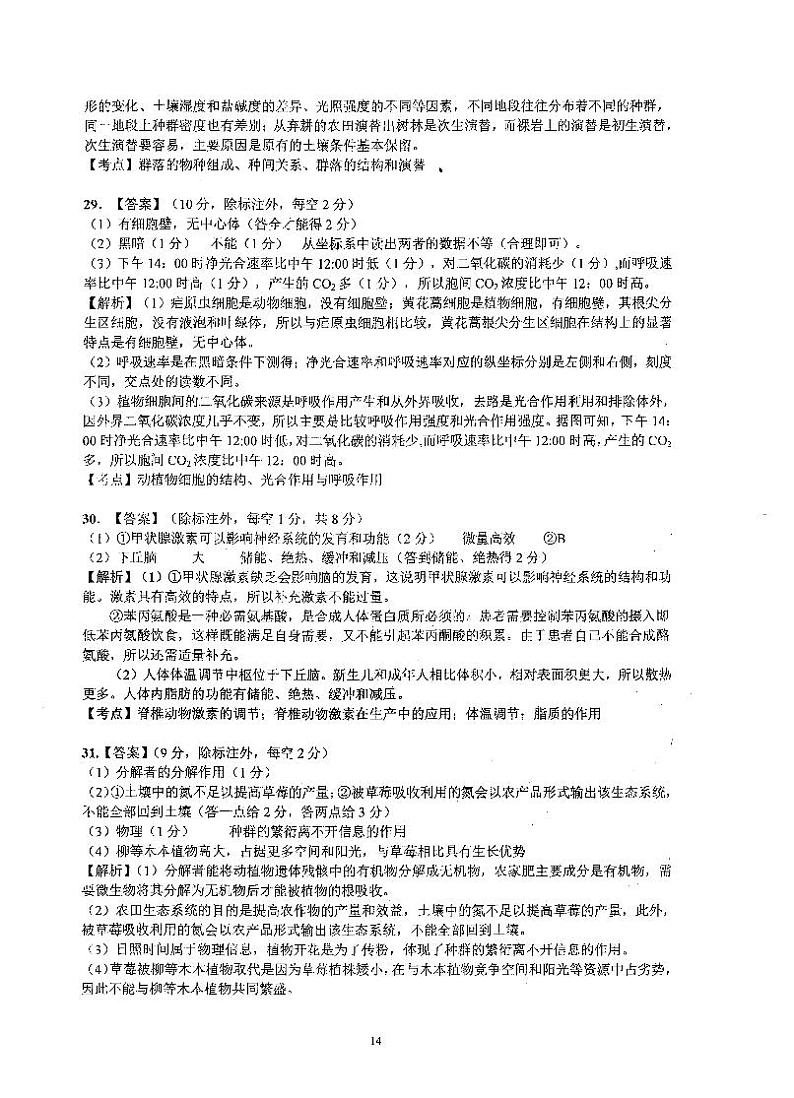 理科综合答案第2页
