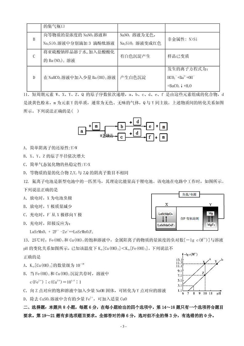 2019届江西省上高二中高三5月全真模拟理科综合试题 PDF版第3页