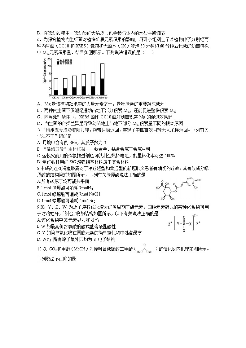 2021蚌埠二中高三下学期6月最后一卷理综试题含答案第2页