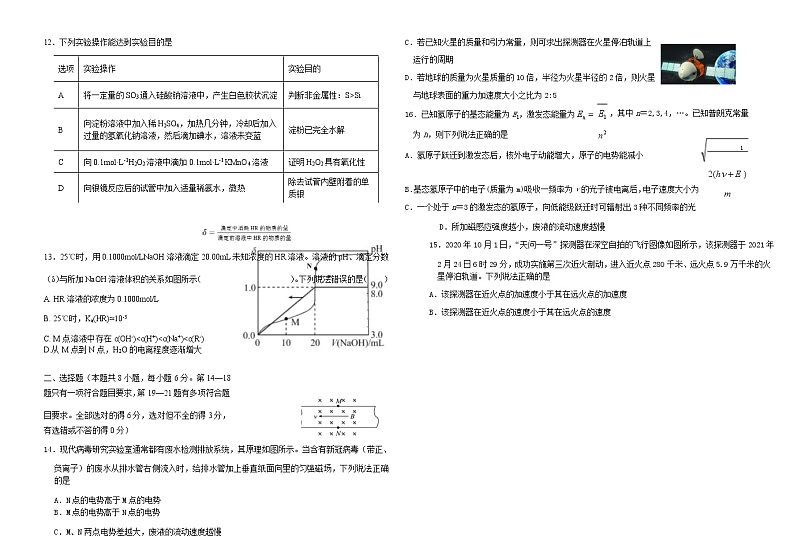 2021省哈尔滨九中高三下学期5月第三次模拟考试理综试题含答案03