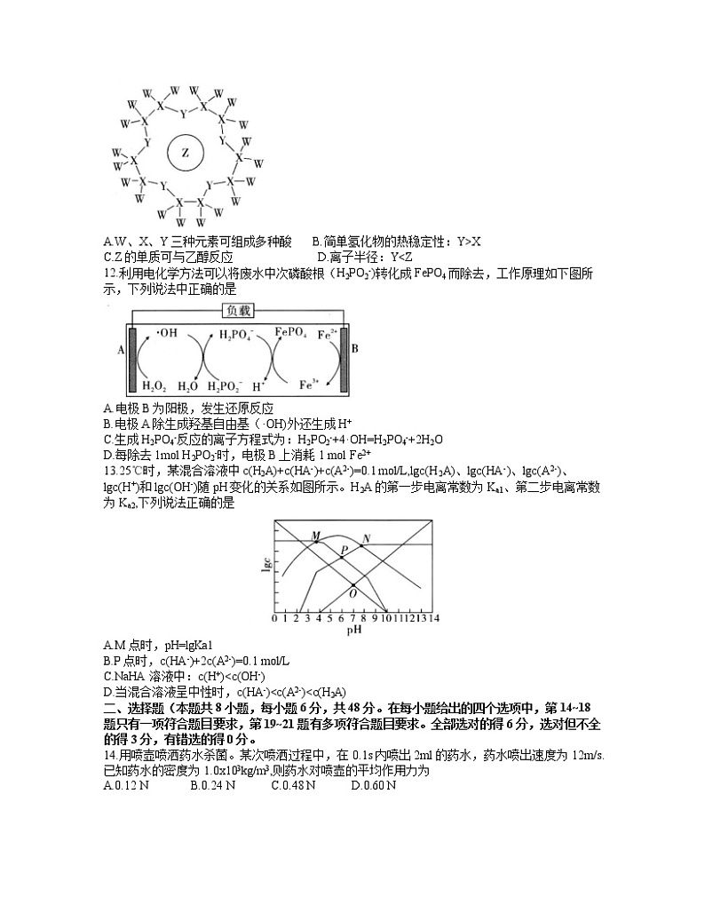 2021宿州高三下学期4月第三次模拟考试理综试题含答案第3页