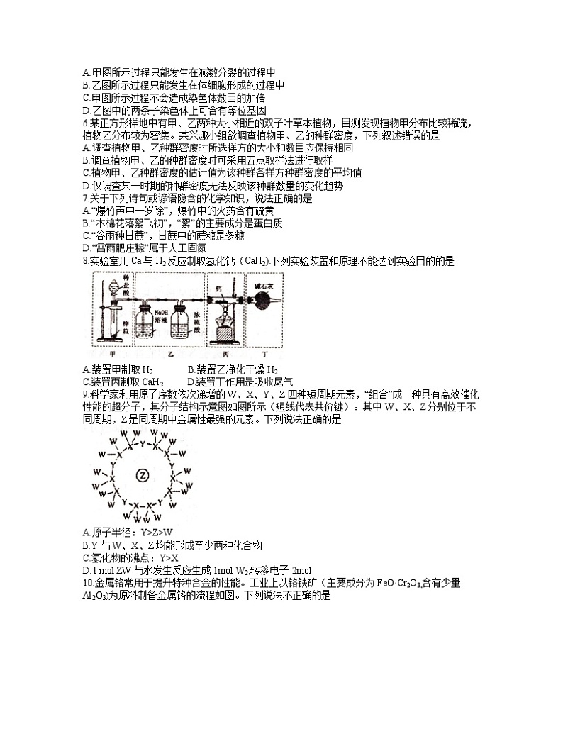 2021洛阳高三下学期5月第三次统一考试（三练）理综试题含答案第2页