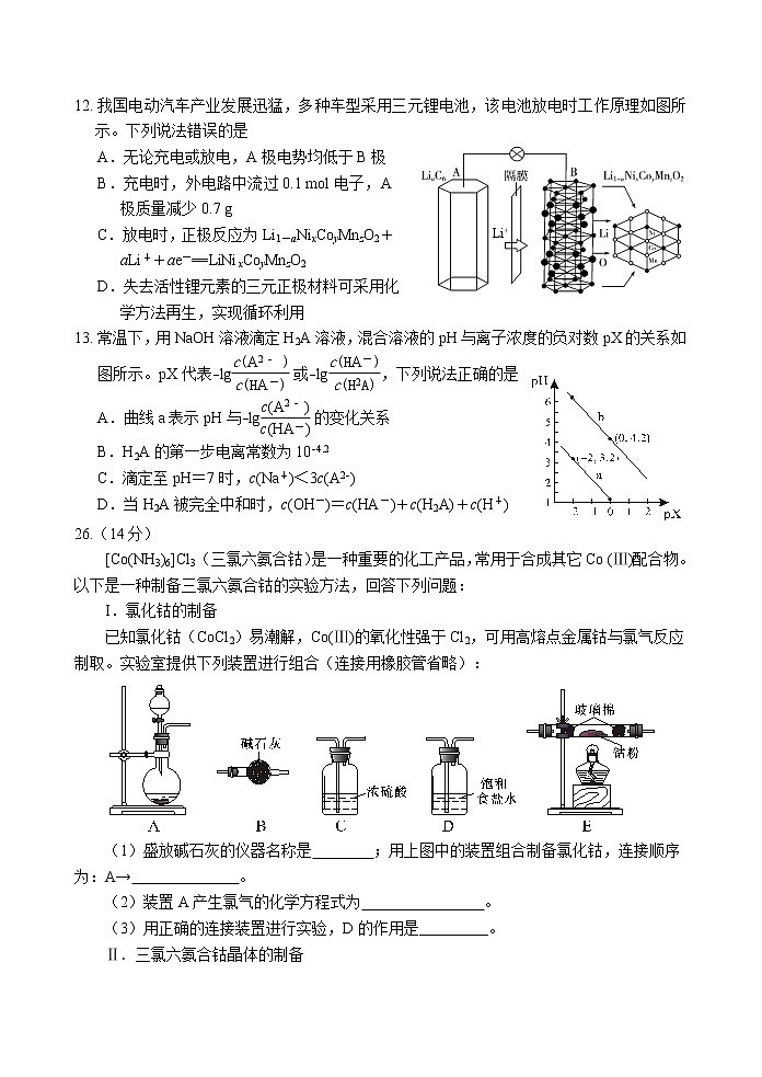 2018级三诊化学试题第2页
