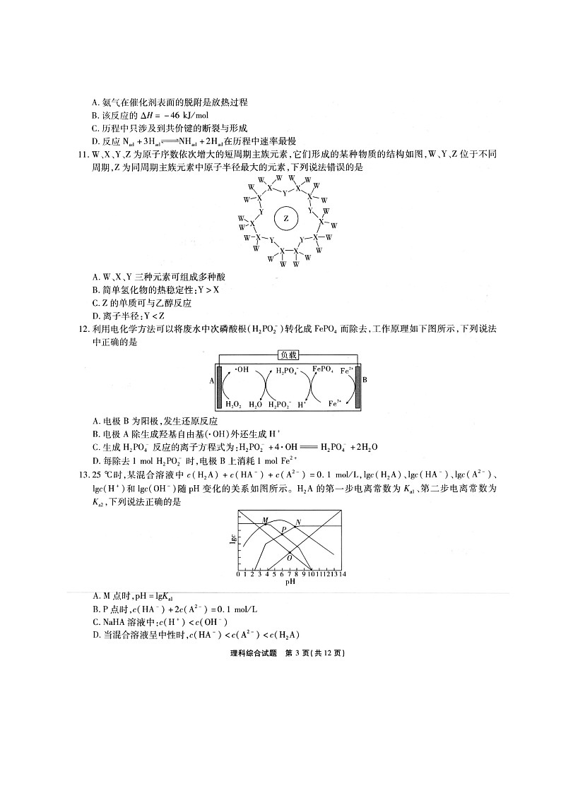 2021宿州高三下学期4月第三次模拟考试理科综合试题扫描版含答案03