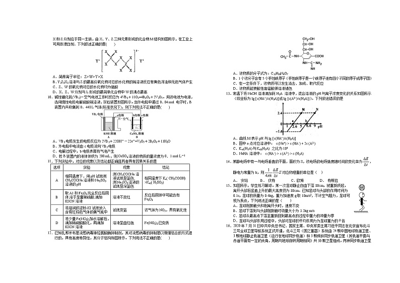 2021鹰潭高三下学期3月第一次模拟考试理综试题含答案02