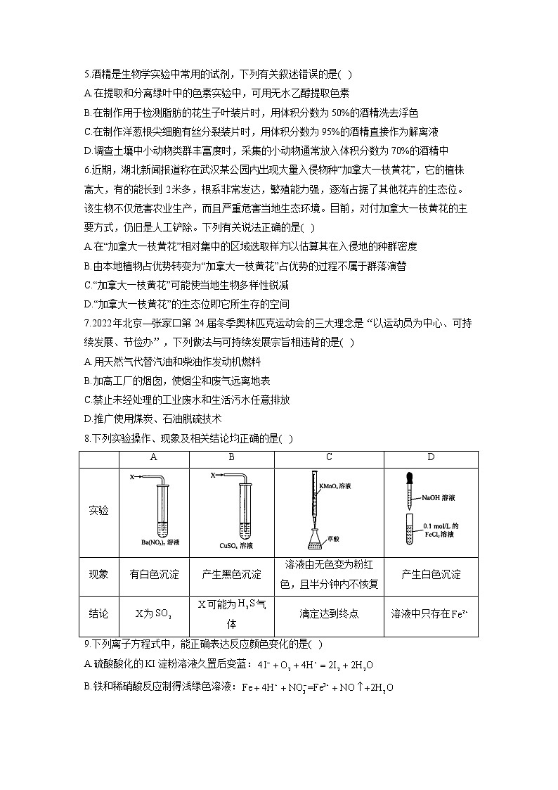 2022届高考理科综合考前冲刺卷    全国乙卷第2页