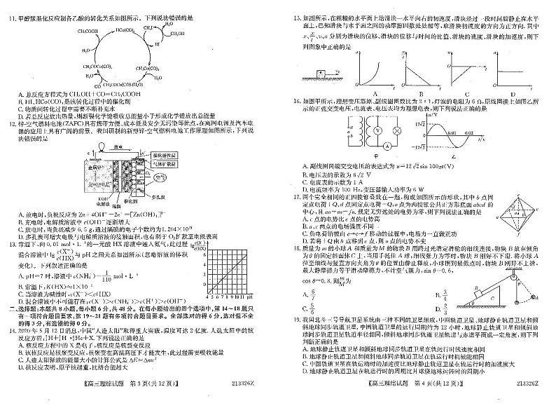2021省齐齐哈尔高三下学期第一次模拟考试理科综合PDF版含答案02