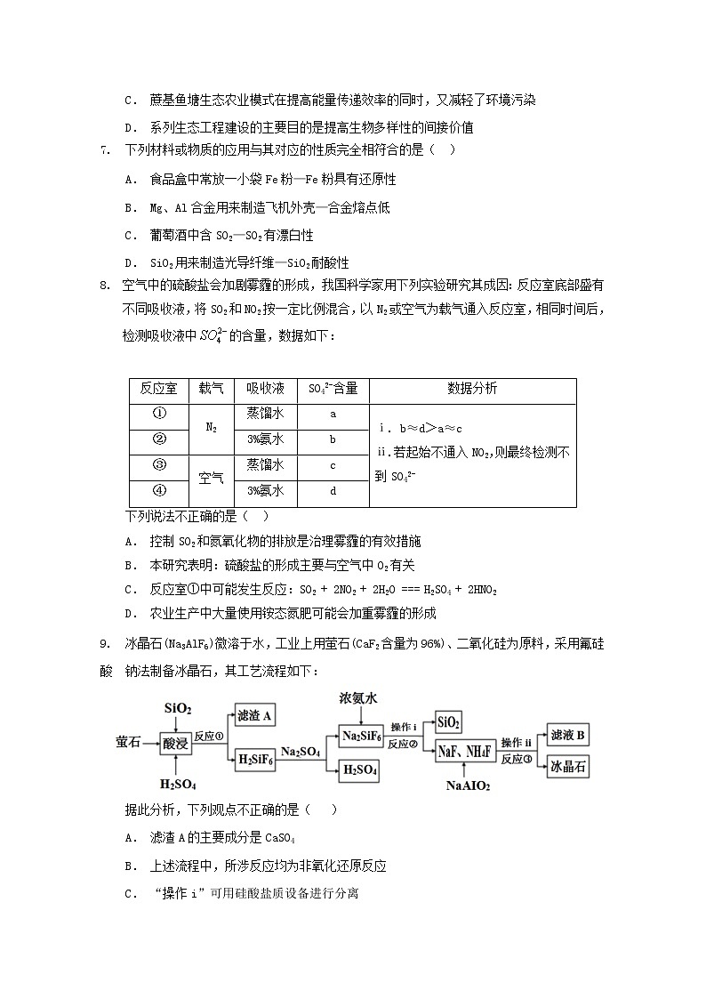 2021江西省丰城中学、高安二中等六校高三1月联考理科综合试题含答案第3页