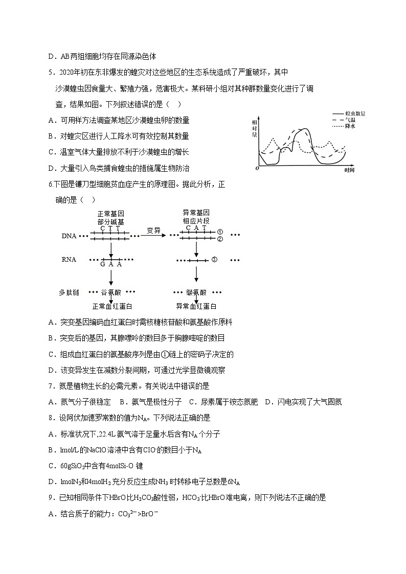 2021泸县五中高三上学期第一次月考理科综合试题含答案第2页