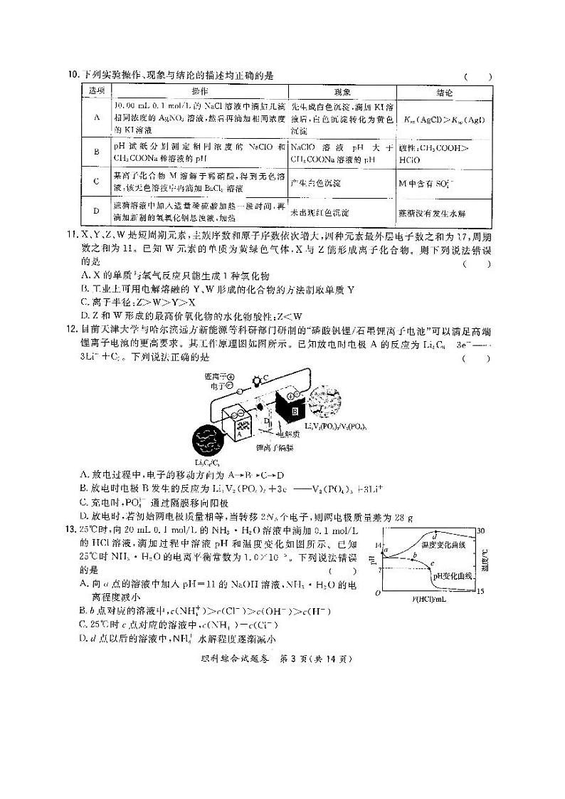 2020化州高三高考第四次模拟考试理科综合试题扫描版含答案第3页