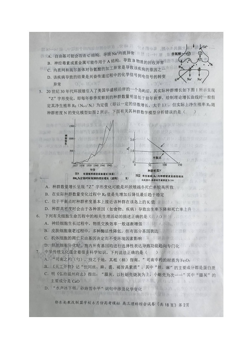 鄂东南联盟理综2020届高三六月第2页