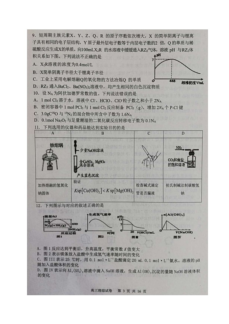 辽宁省丹东市2020届高三下学期总复习质量测试（二）理科综合试题（图片版）第3页