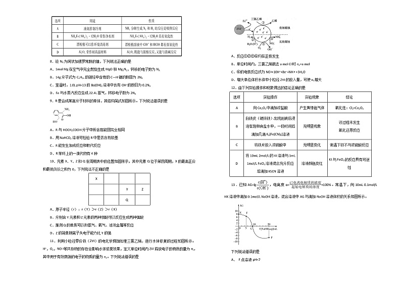 2020白城四中高三下学期网上模拟考试理科综合试题含答案第2页
