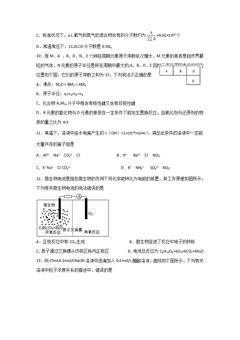 2020泸县五中高三下学期第一次在线月考理科综合试题含答案03