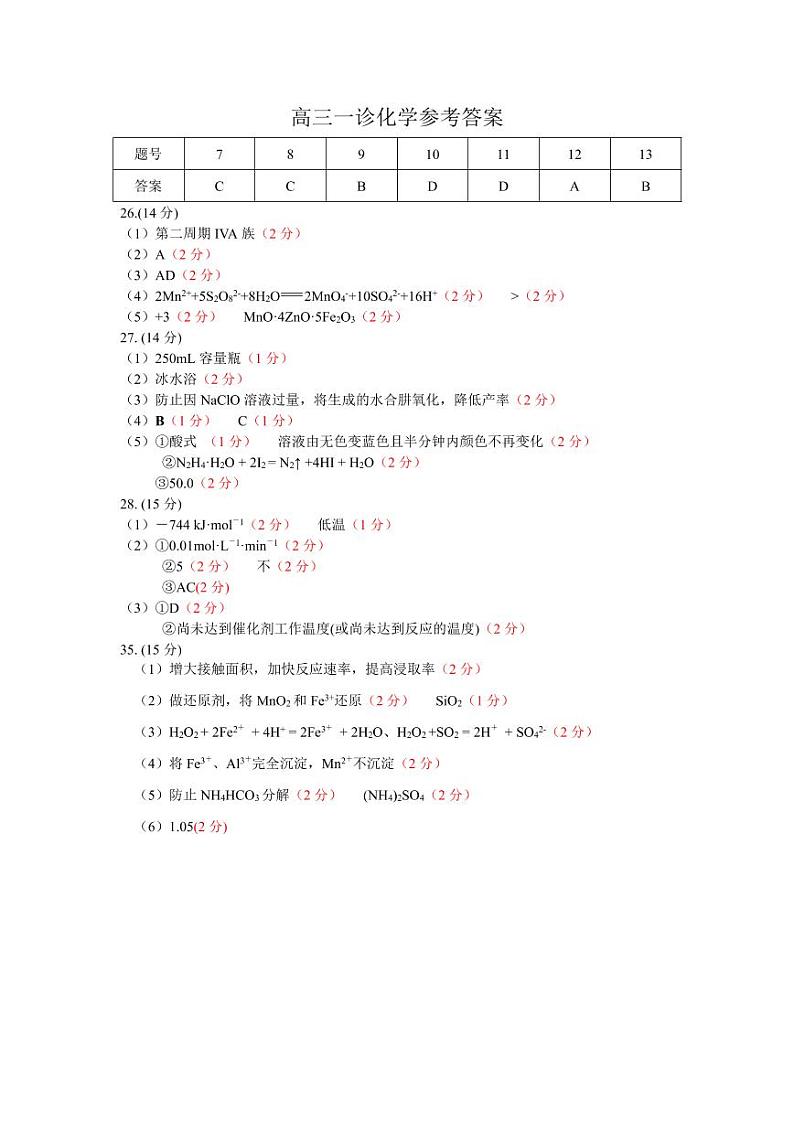 2020宜宾高中高三第一次诊断测试理综试题PDF版含答案01