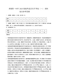 2023届贵州省贵阳第一中学高三年级高考适应性月考卷（一）理综试题 PDF版