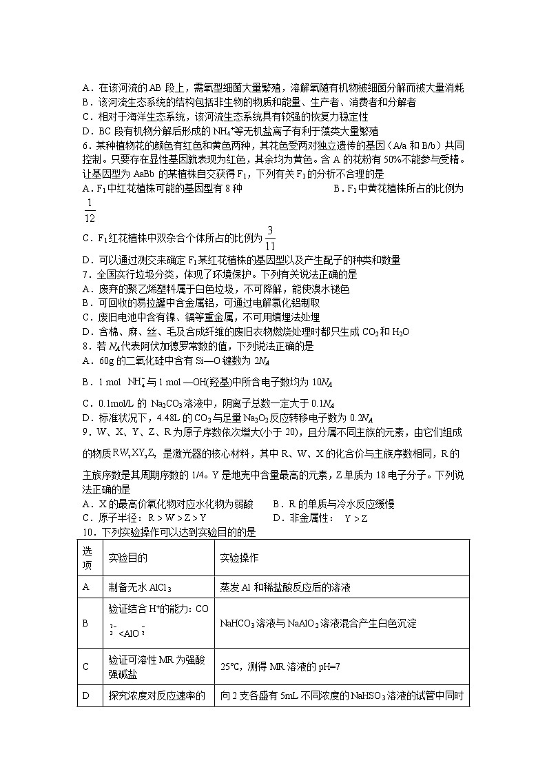 2023届四川省泸州市泸县教育共同体高三上学期一诊模拟考试 理综第2页