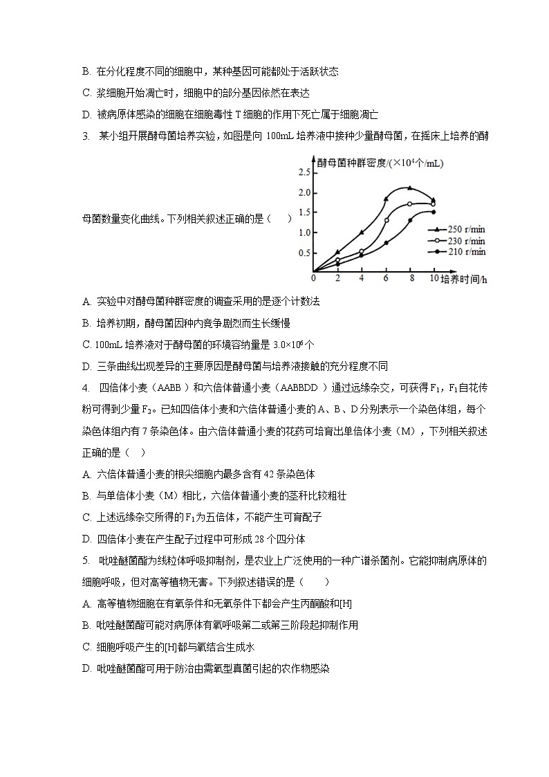 2023合肥肥东县综合高中高三下学期第一次模拟考试理综含解析02