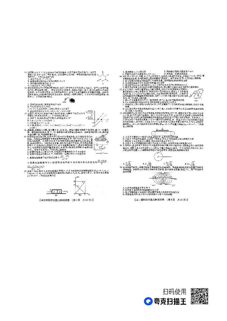 河南省TOP二十名校2022-2023学年高三二月调研考试理综试卷02