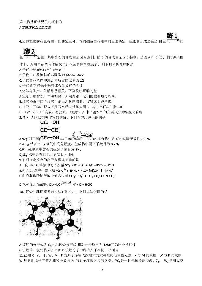 2023届四川省蓉城名校联盟高三上学期入学联考试题 理综（PDF版）02