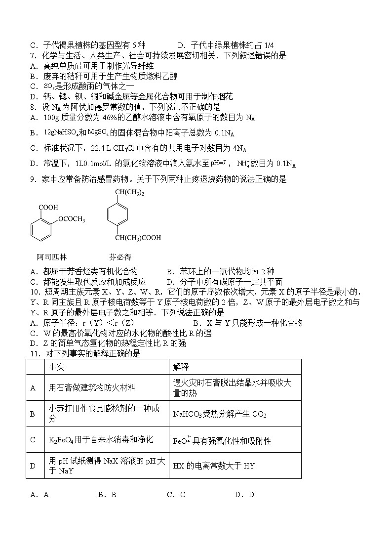 2022-2023学年四川省泸州市泸县五中高三下学期开学考试理综试题第2页