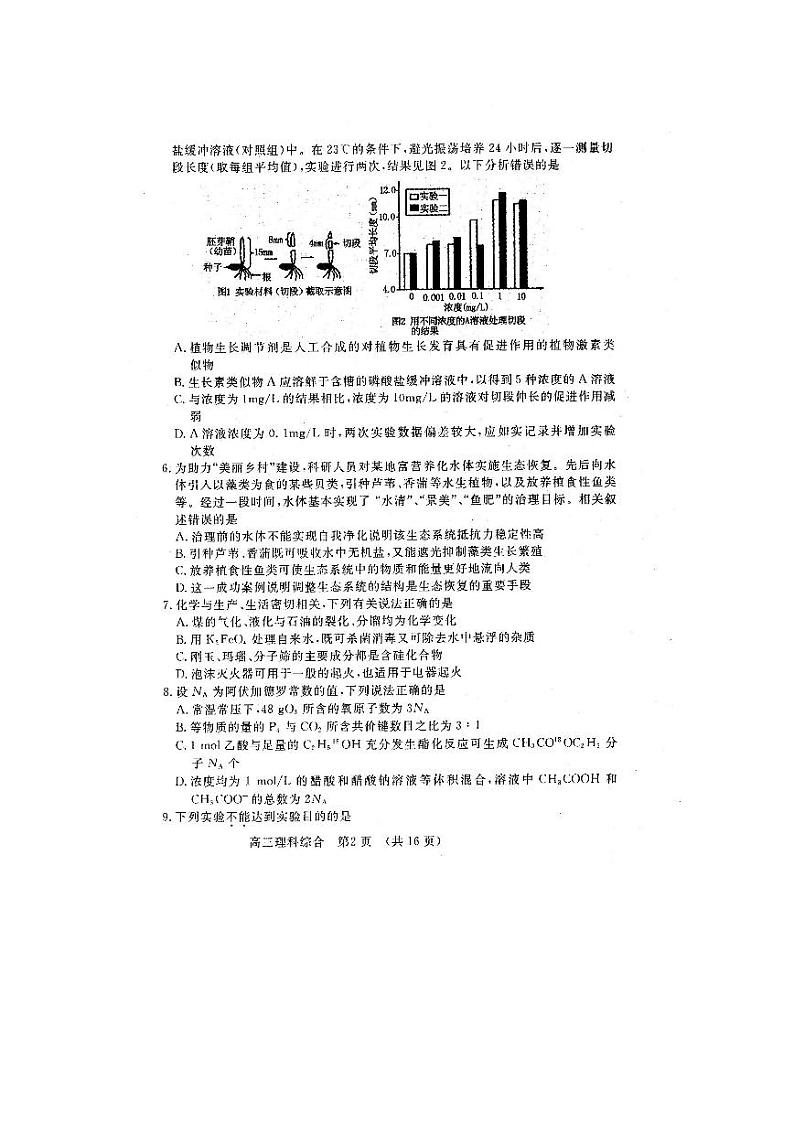 河南省洛阳市2019-2020学年高中三年级第二次统一考试理科综合试卷 2020.4第2页