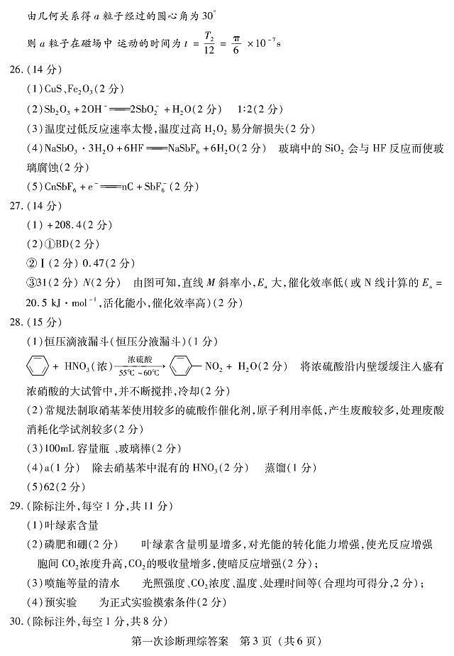 2023甘肃省高三下学期第一次高考诊断性考试（一模）理综试题PDF含答案03