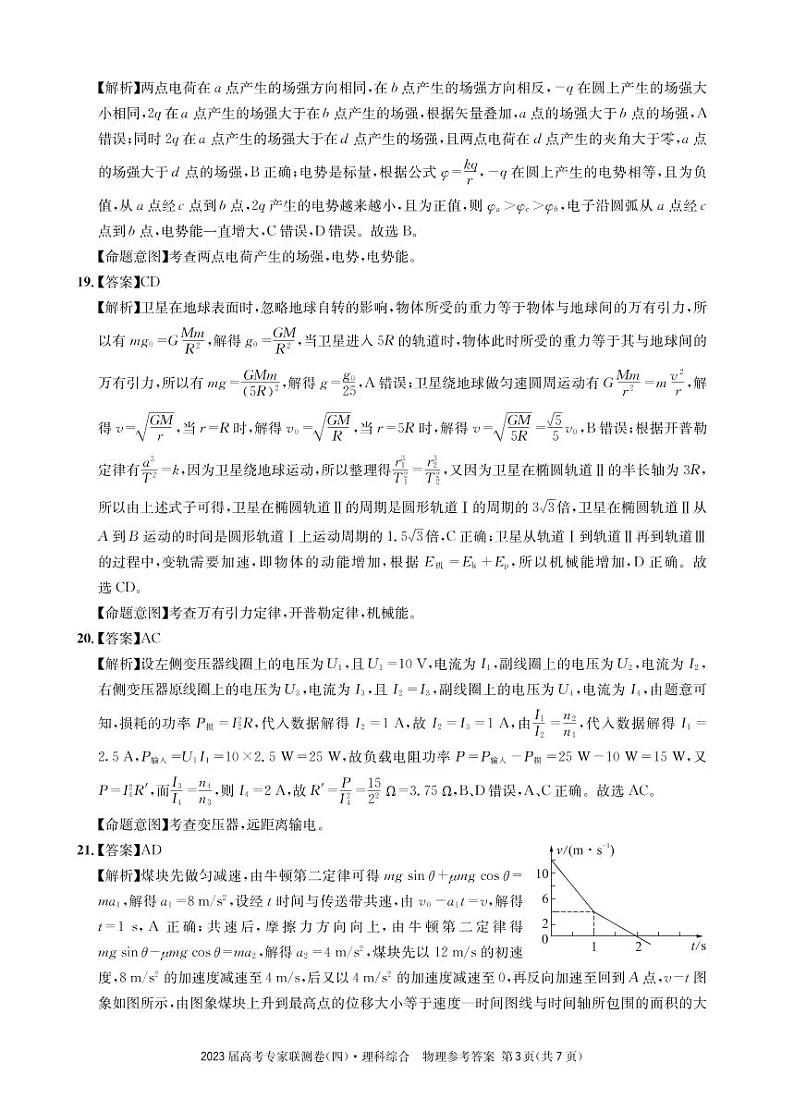 2023成都石室中学高三下学期高考专家联测卷（四）理综PDF版含解析03