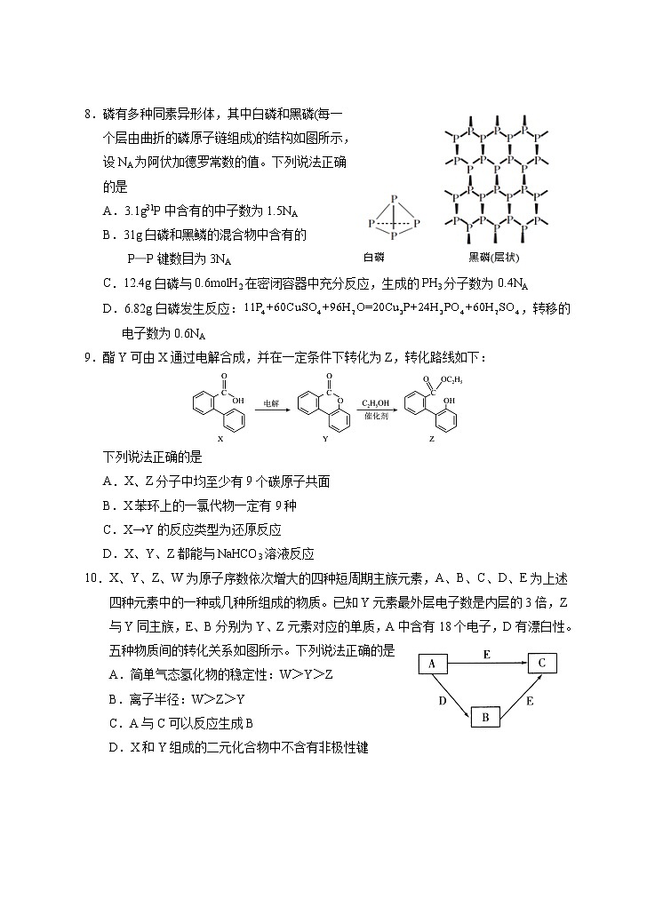 2022-2023学年宁夏银川一中高三下学期第一次模拟考试 理综（word版）03