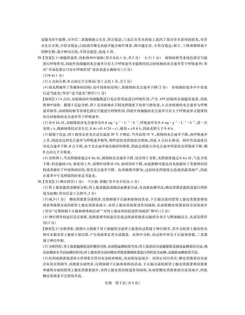 2022-2023学年江西稳派高三一轮复习验收考试（月考）理科综合试卷PDF版含答案02