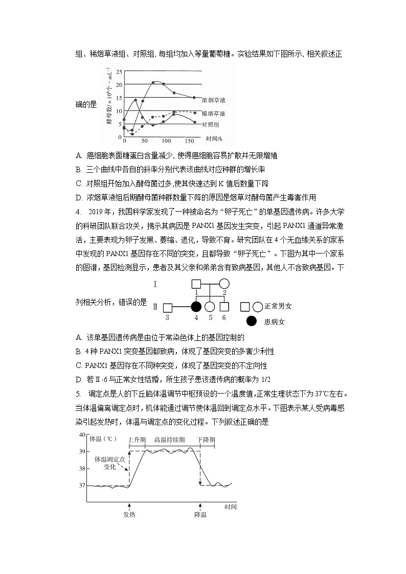 2023届安徽省滁州市定远县育才学校高三下学期第二次模拟考试 理综02