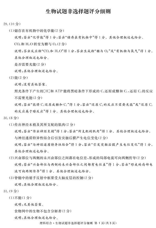 2019届四川省内江市高三第二次诊断性考试理科综合试题 PDF版02