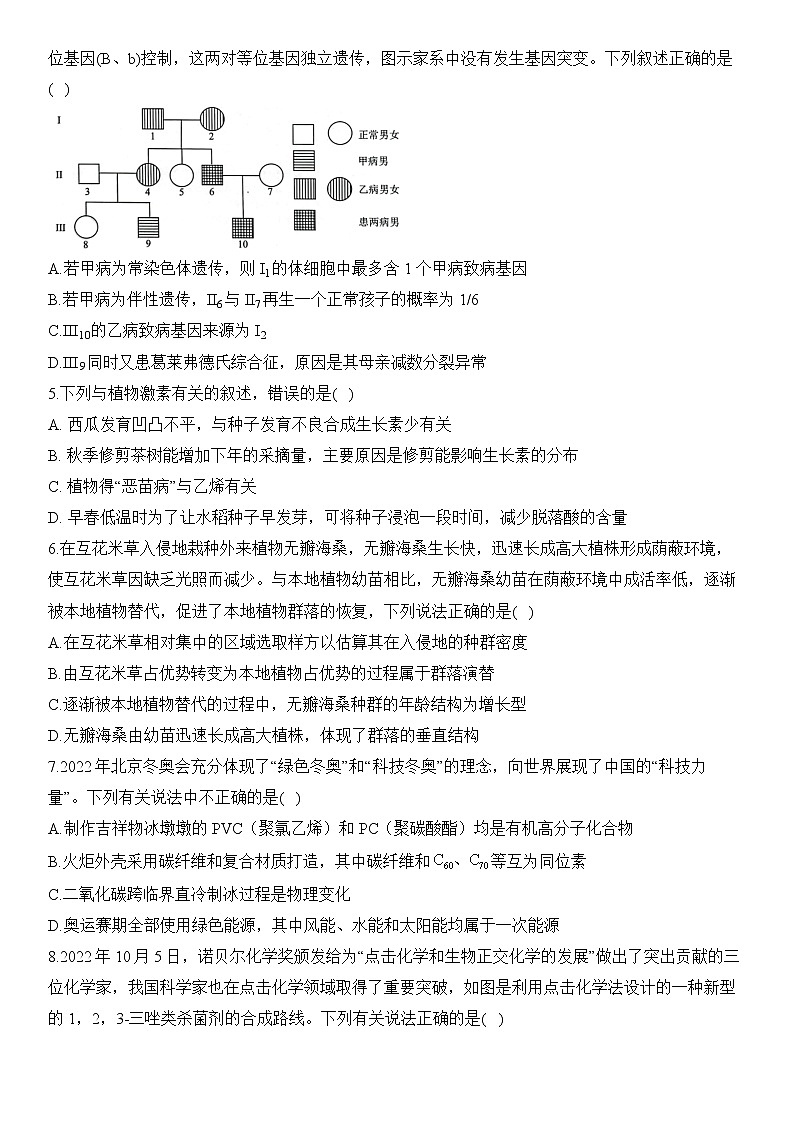 2023届新高考地区理科综合冲刺卷02