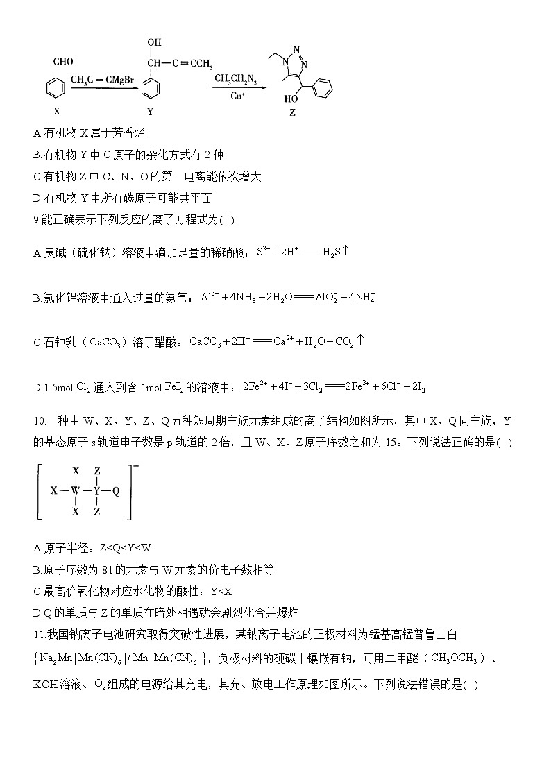 2023届新高考地区理科综合冲刺卷03