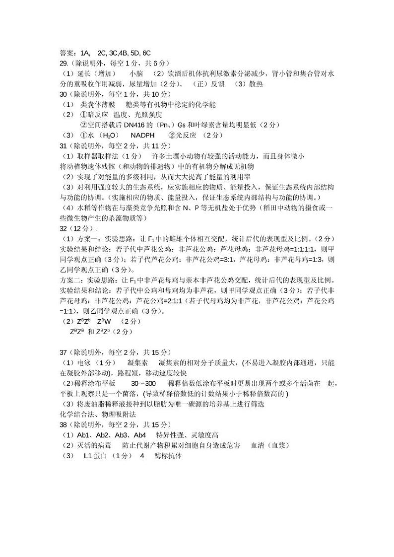 2023届江西省宜春市高三下学期第二次模拟考试 理综 PDF版01