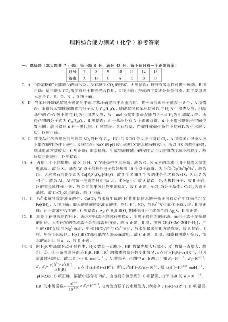 2023安徽省A10联盟高三下学期4月期中考试理综PDF版含答案01