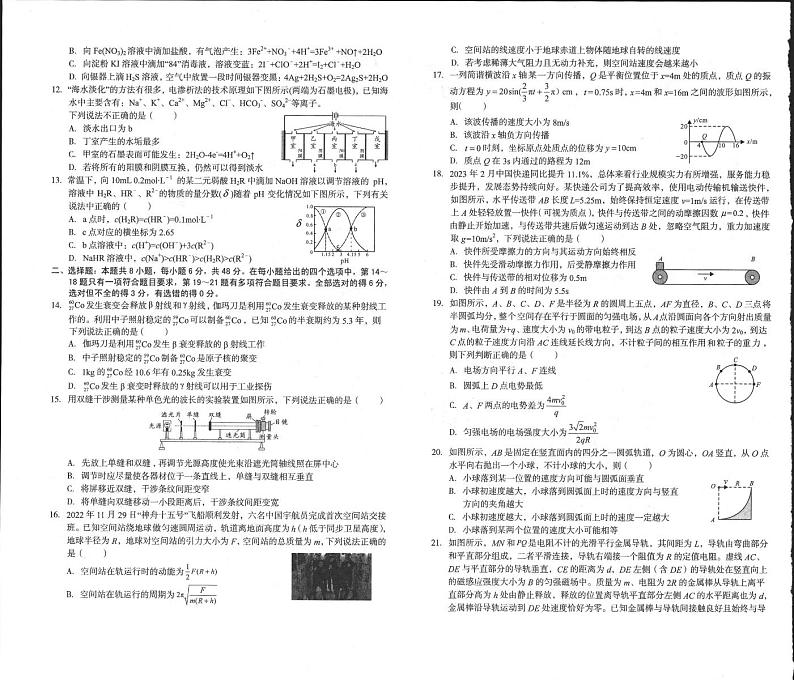 安徽A10联盟2023届高三4月期中考理综第2页
