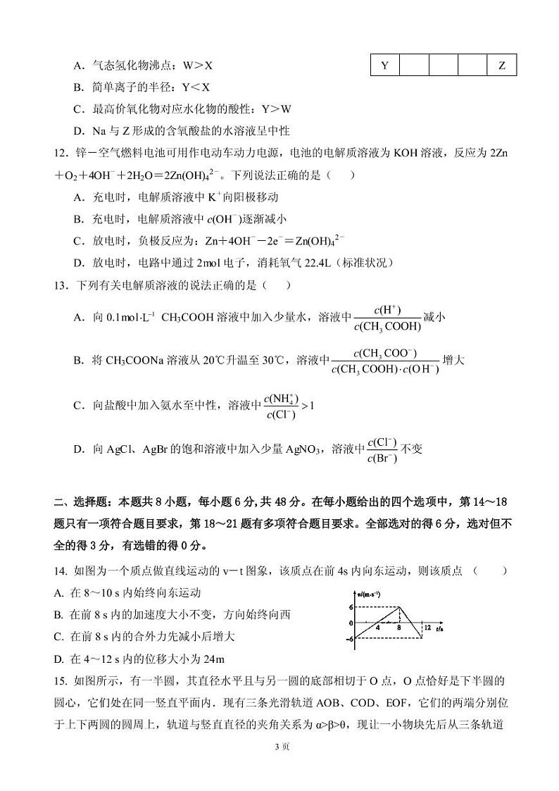 2019届西藏自治区林芝市第二高级中学高三下学期第四次模拟考试理综试题（PDF版）03