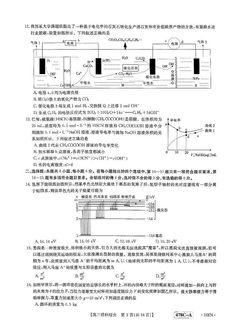 2023届河南省创新发展联盟高三下学期4月模拟考试（二模） 理综 PDF版03