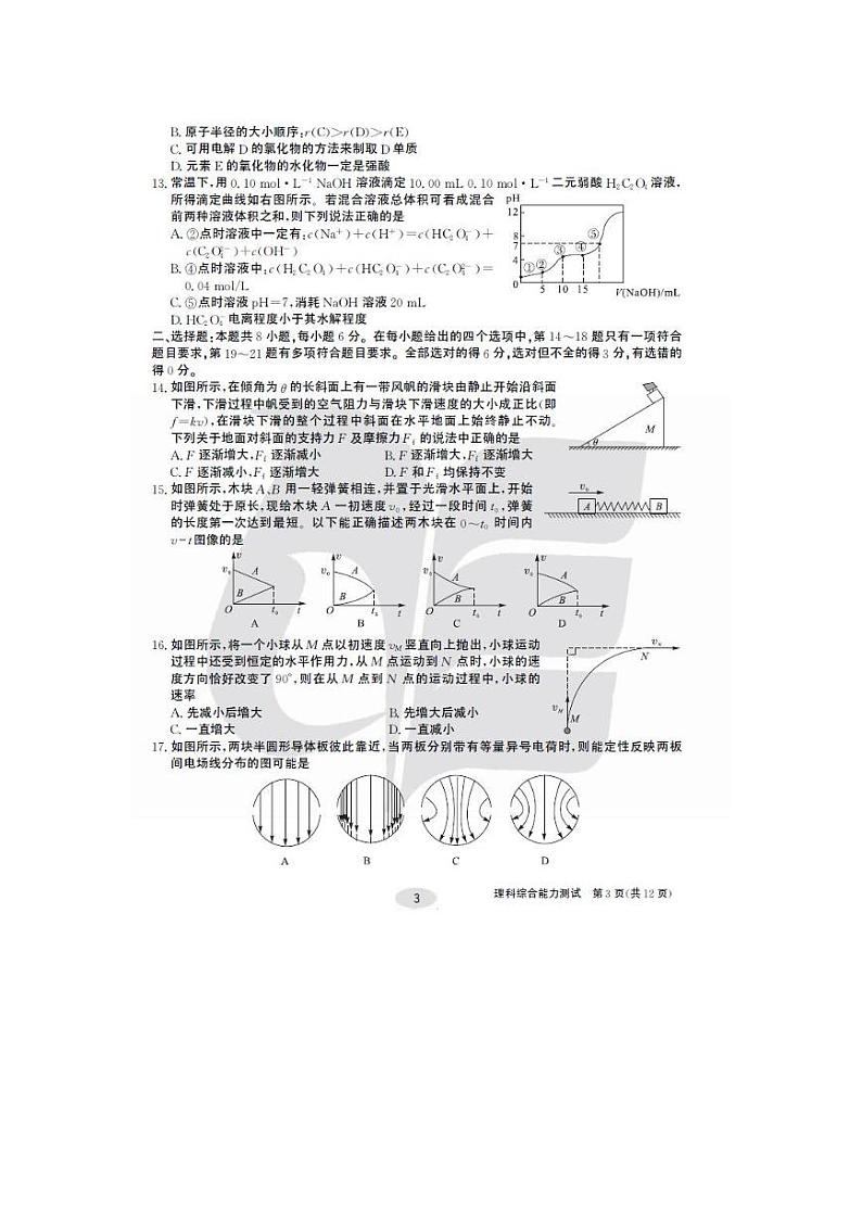 2017届江西省赣州市寻乌中学高三上学期第三次月考理科综合试题 PDF版第3页