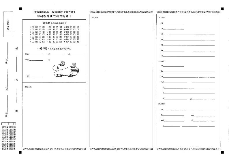 2023届江西省南昌市高三下学期二模理科综合试题及答案01