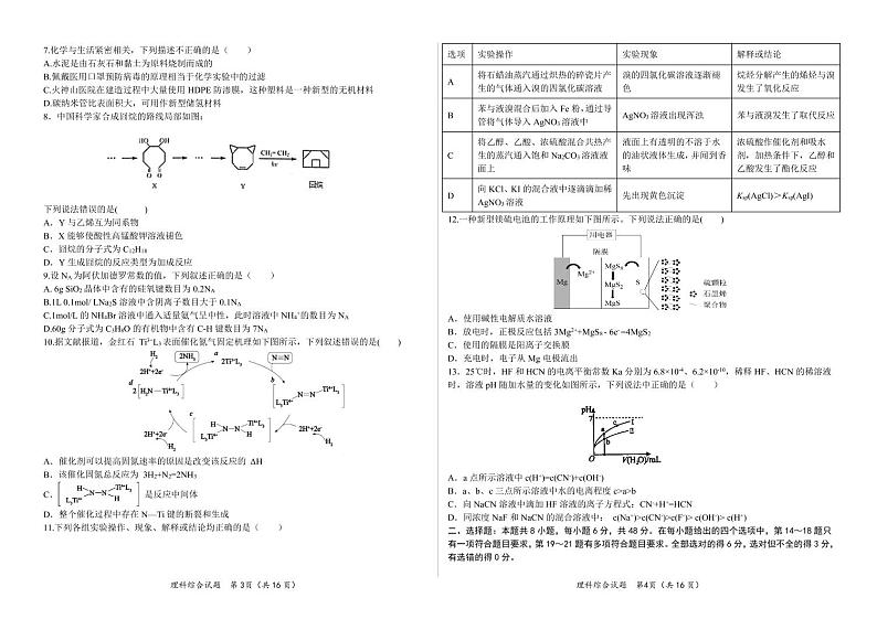 2021届黑龙江省哈尔滨市第六中学高考二模理科综合试题第2页