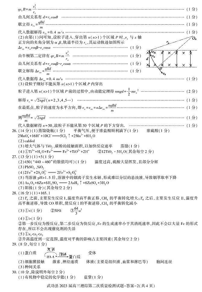 2022-2023学年陕西省咸阳市武功县高三上学期第二次质量检测 理综 PDF版02