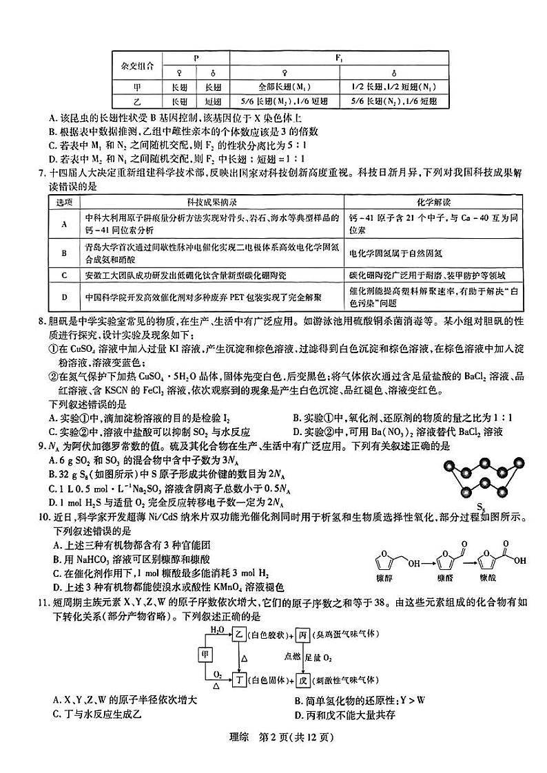 2023届江西省高三二轮复习验收考试二模理综试题（PDF版）02