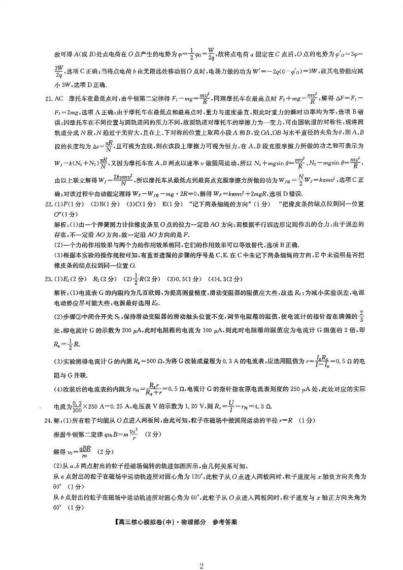 理科综合答案(六)第2页