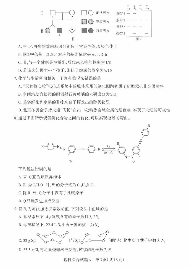 山西省2023 年省际名校联考二（冲刺卷）理科综合03