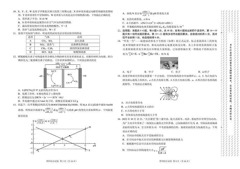 理科综合-西藏自治区拉萨市2023届高三第一次模拟考试（考试版）第2页