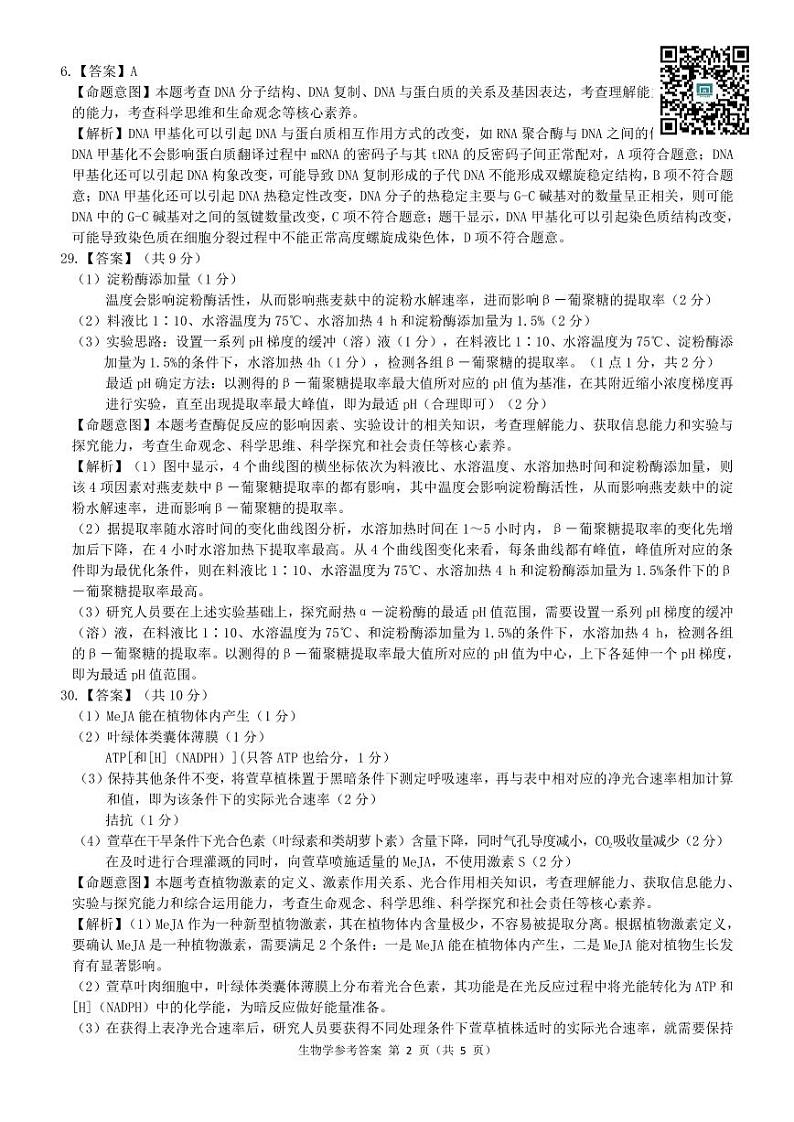 2022届【全国乙卷】名校教研联盟高三5月押题考试理综试题 PDF版02